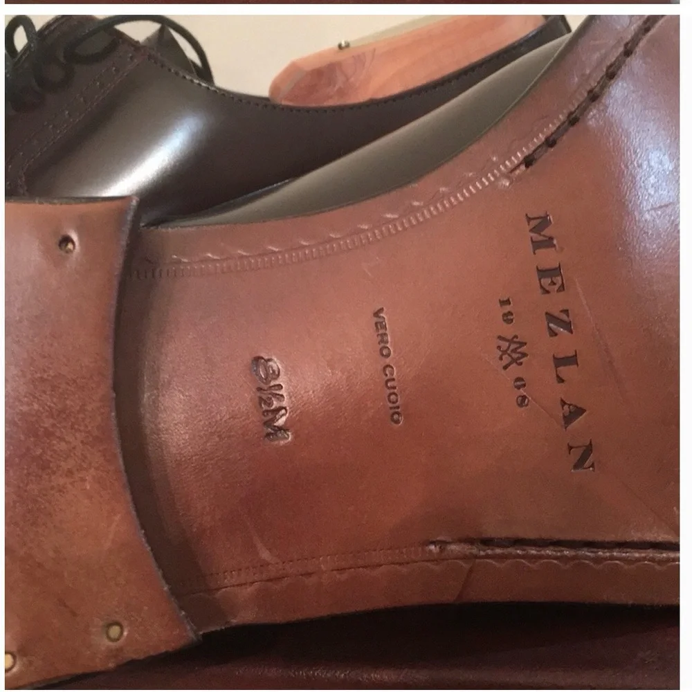 Mezlan Lace Up Leather Brown Oxfords sz.8.5